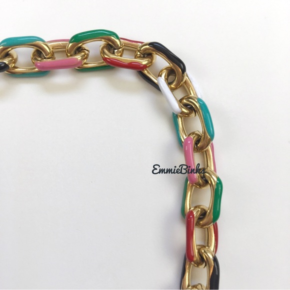 LAST ONE New Rainbow Color Block Chain Choker Necklace ~ Stainless Steel Enamel - Picture 7 of 16